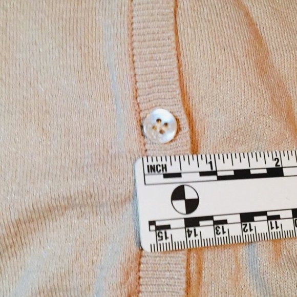 Lane Bryant Sz 28W Tan/Gold Shimmer Cardigan - Picture 3 of 6